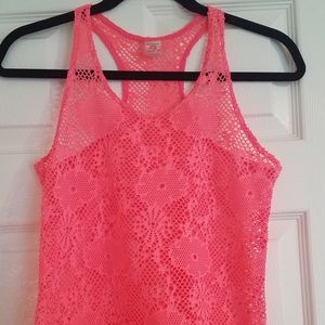 C & R Beachwear hot pink bathing suit cover up